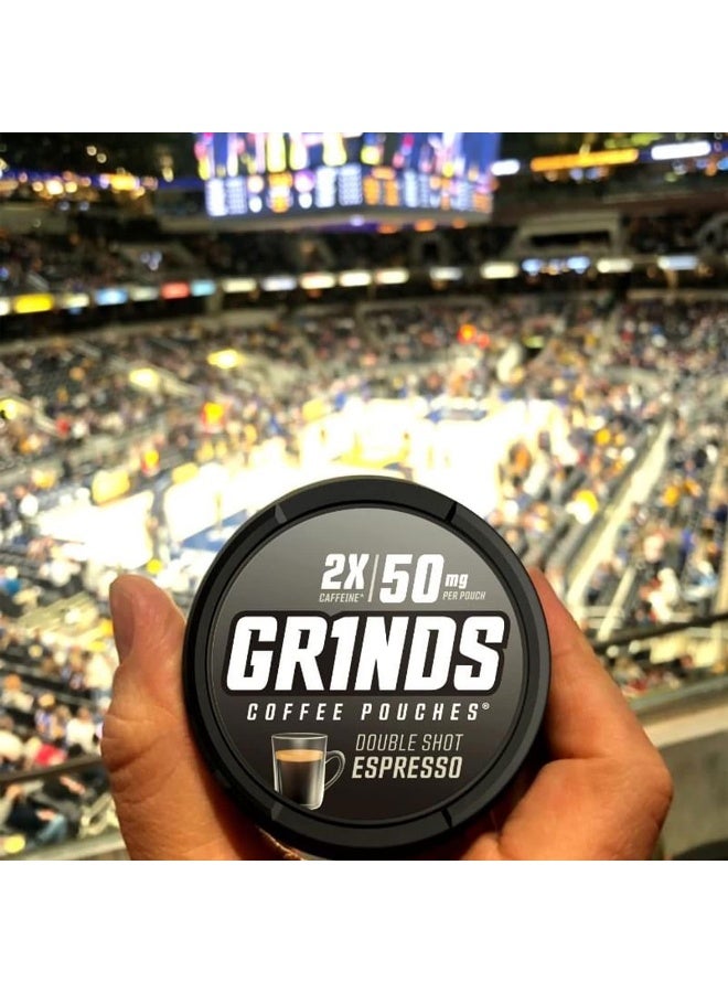 GRINDS Grinds Coffee Pouches | 3 Cans of Double Shot Espresso | Tobacco Free, Nicotine Free Healthy Alternative | 18 Pouches Per Can | 2x Caffeine 1 Pouch eq. 1/2 Cup of Coffee  - Image 4