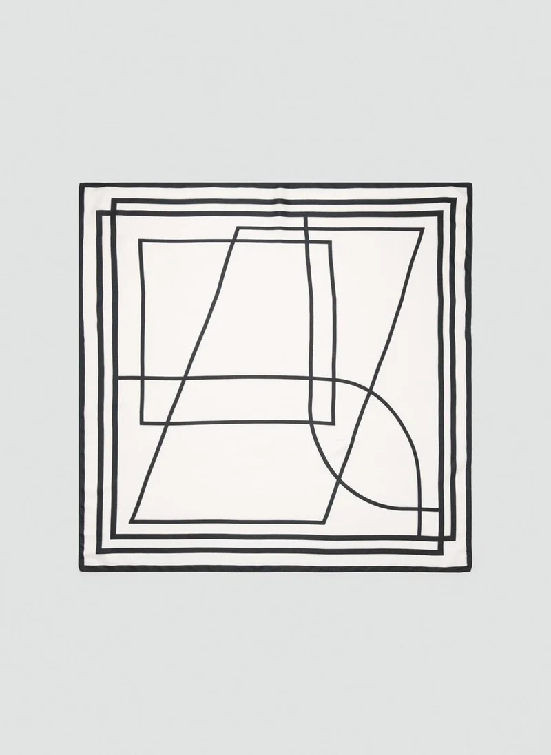 MANGO Geometric printed foulard