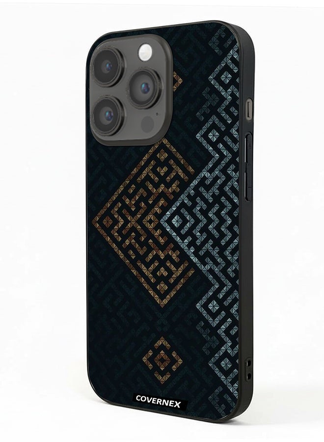 Covernex Apple iPhone 14 Pro Protective Case Cover Printed Featuring Layered Geometric Pattern - Image 1