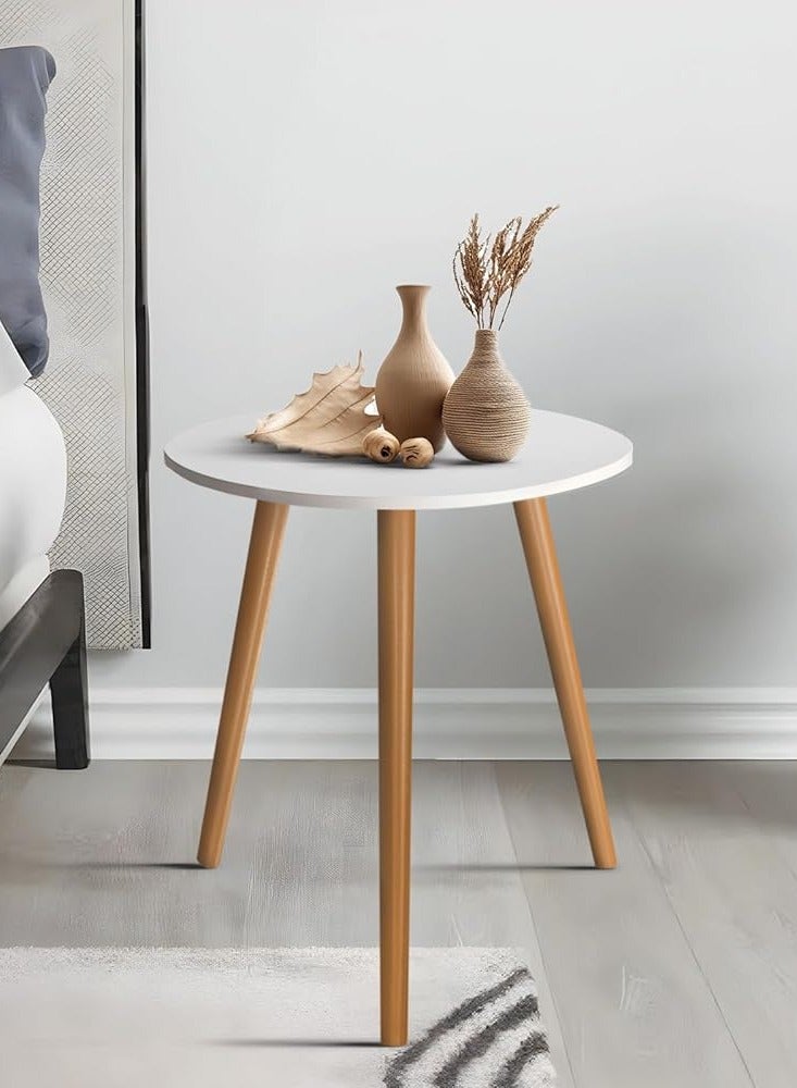 بريمو بلس منضدة قهوة ميني مستديرة أبيض/بني - Image 1