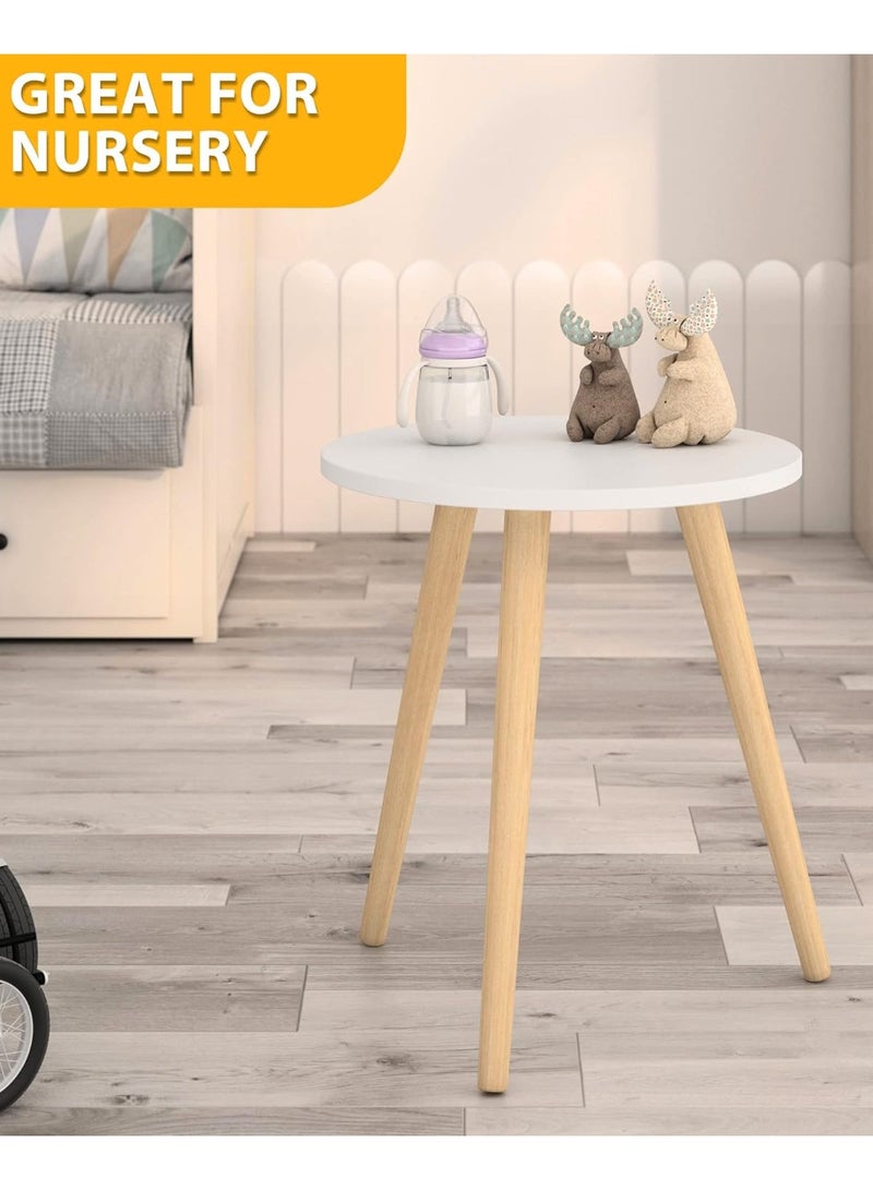 بريمو بلس منضدة قهوة ميني مستديرة أبيض/بني - Image 2