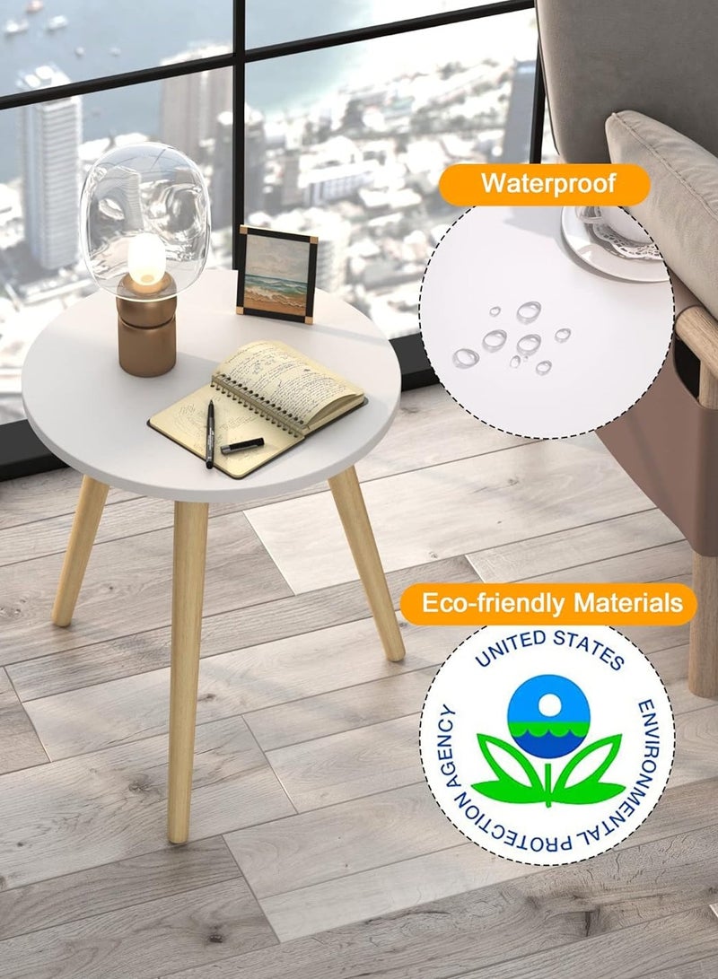 بريمو بلس منضدة قهوة ميني مستديرة أبيض/بني - Image 5