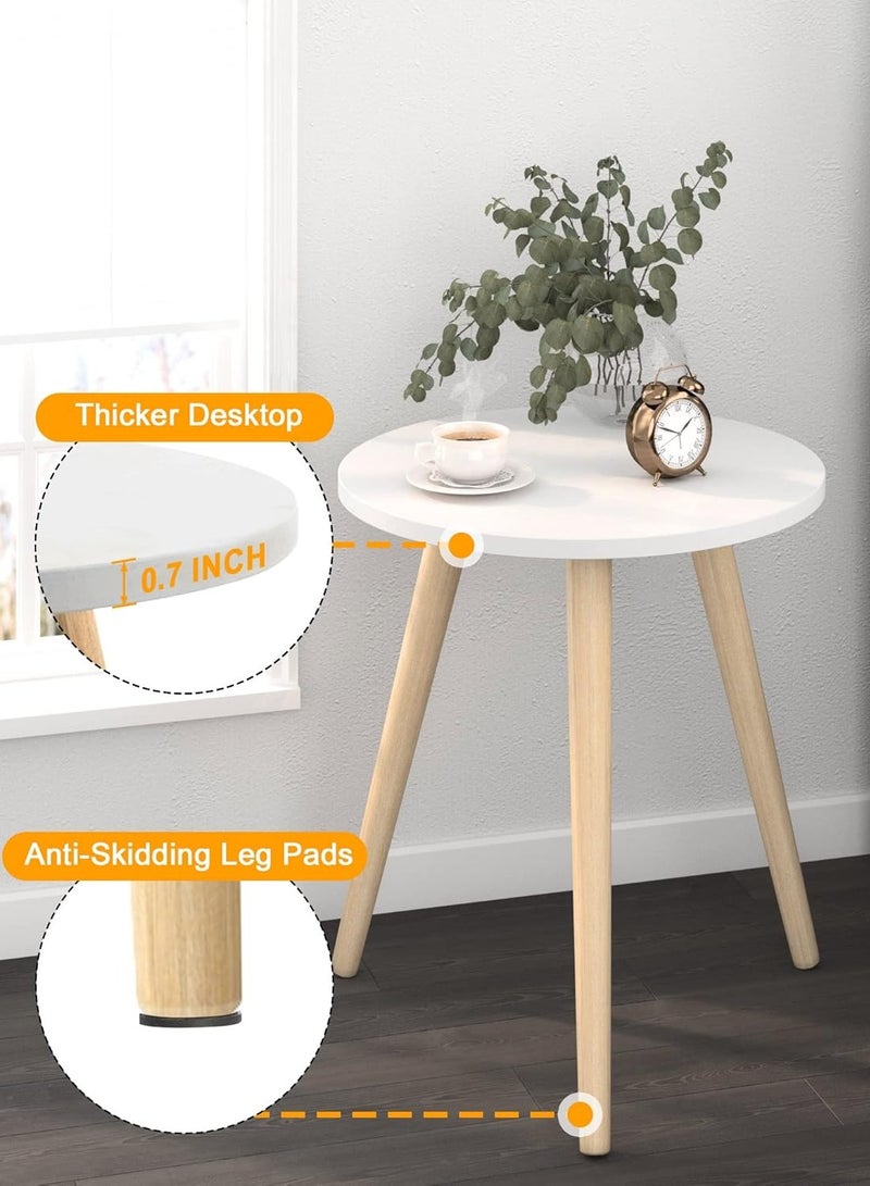 بريمو بلس منضدة قهوة ميني مستديرة أبيض/بني - Image 4