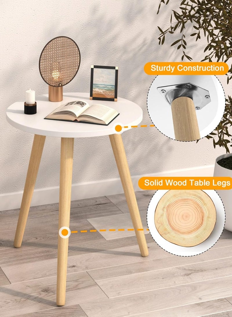 بريمو بلس منضدة قهوة ميني مستديرة أبيض/بني - Image 3