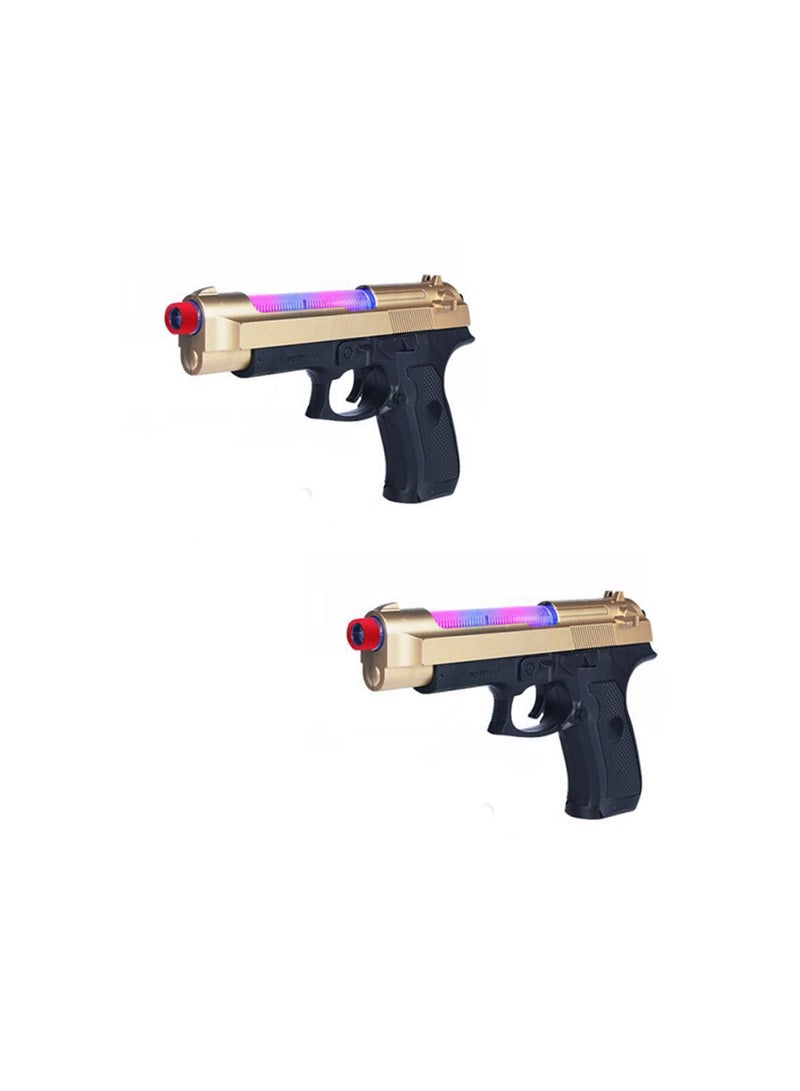 Toyland Pack of 2 Pcs Kids Simulation Musical Toy Gun with Flashing Light