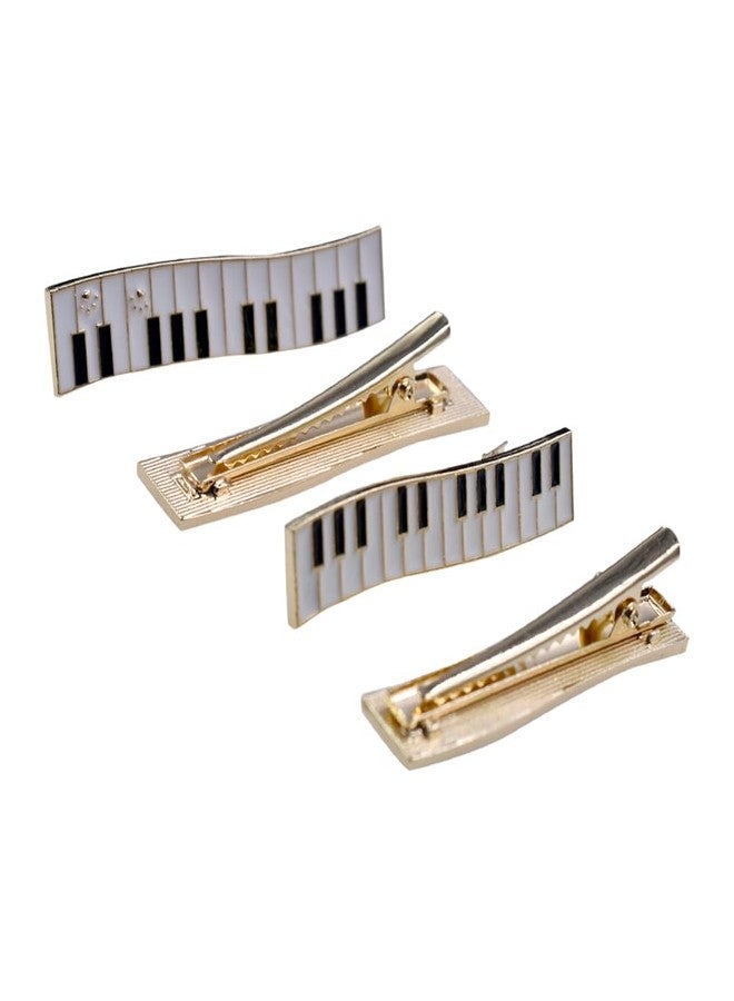Ynxee 2 Pairs Piano Shaped Metal Hair Clips Alligator Barrettes Headwear Women Girls Hair Accessories, 1 pair large & 1 pair small, Gold - Image 3