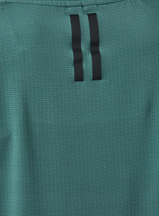 Styli Active Textured Back Dual Stripe Short Sleeve Top - Image 4