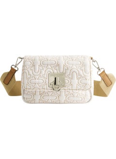Women'S Crossbody Bag Quilted Denim Purse Handbag With Adjustable Removable Shoulder Strap White