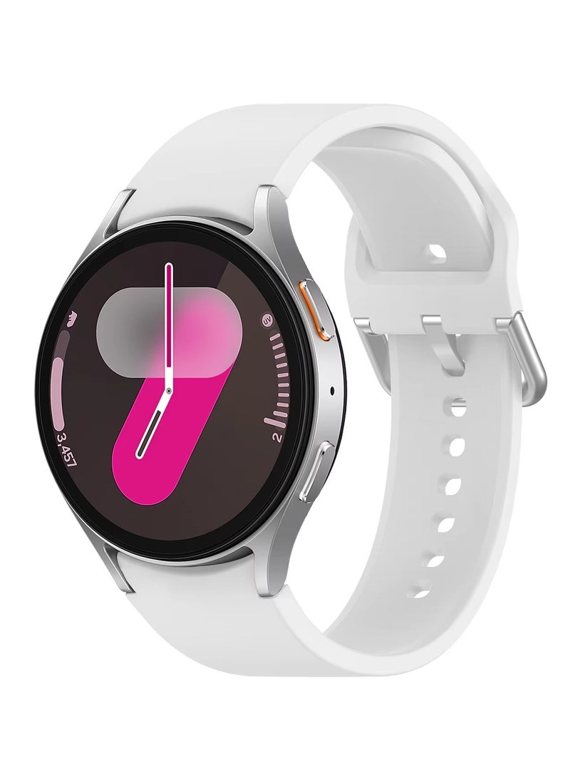 HEXABEX Samsung Galaxy Watch 7/6/5/4 Strap, 20mm Silicone Strap for Samsung Galaxy Watch 7/ Watch FE/ Watch 6 / Watch 5 / Watch 4 / Active 2 White  - Image 1