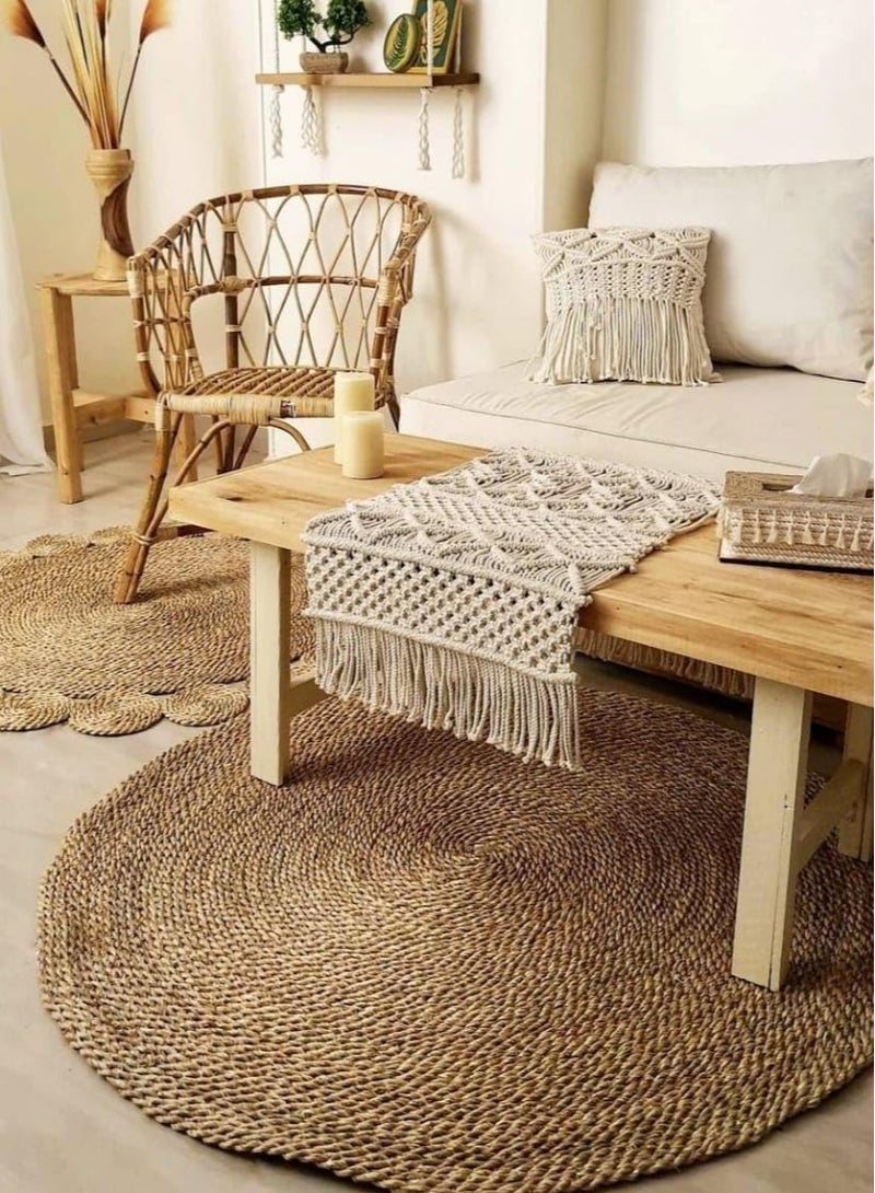 FFD Handwoven Jute Rug - Eco-Friendly, Reversible, and Vintage-Inspired for Kitchen, Entryway, or Bedroom"  - Image 4