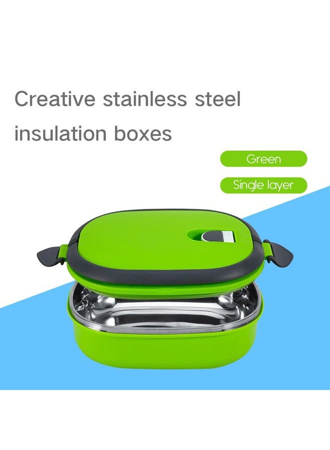 Raguso Thermal Food Box Container, Green Insulated Food Container Safe 1 Layer for Home - Image 2