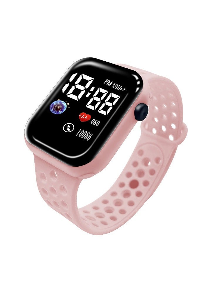 Free Air 4 Pcs Kids' Square Water Resistant Silicone Digital Watch (Blue/Red/Black/Pink) - Image 5