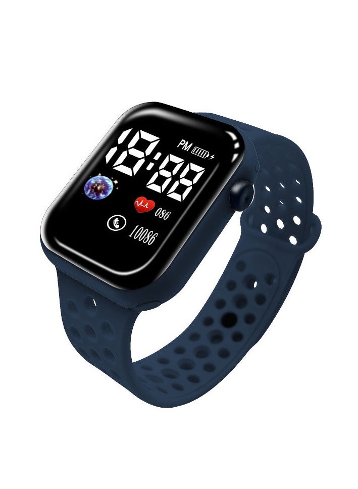 Free Air 4 Pcs Kids' Square Water Resistant Silicone Digital Watch (Blue/Red/Black/Pink) - Image 2