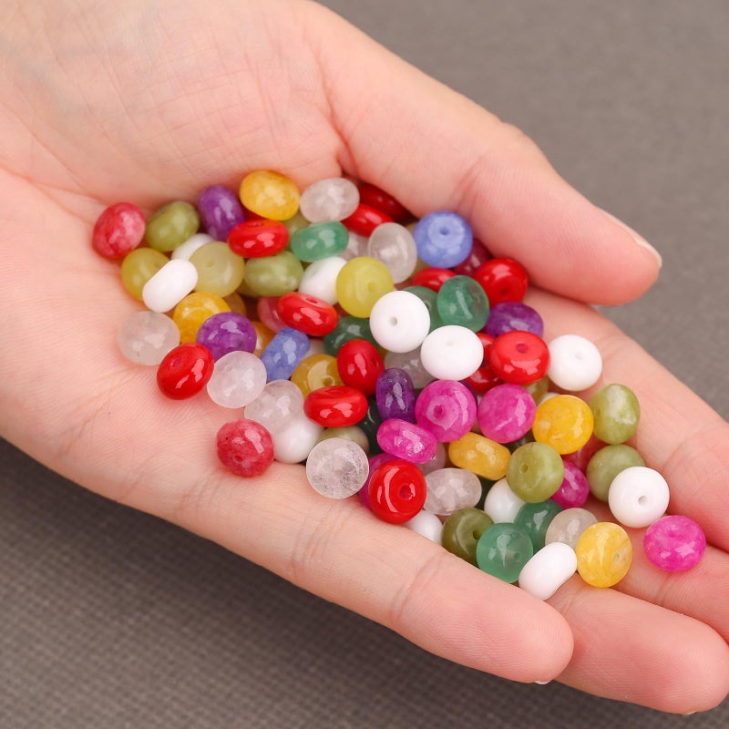 BONNY BOXX 1 Strand Natural 5 * 8mm Mulitcolor Rondelle Beads, Natural Abacus Disk Stone Beads Loose Spacer Gemstone for DIY Bracelet Necklace Jewelry Making - Image 5