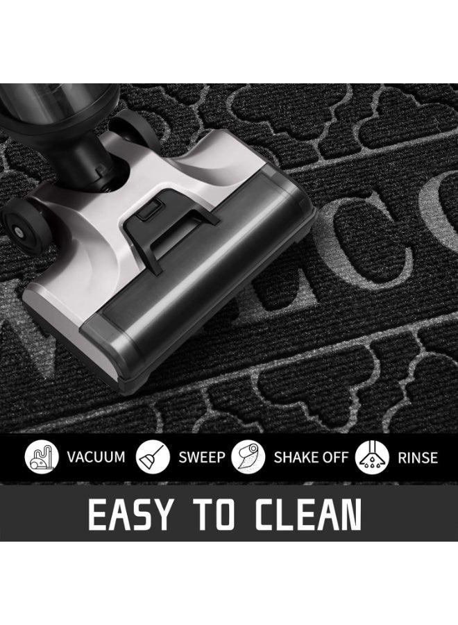 BUANIERT Welcome Mat Outdoor Indoor, All-Season Waterproof Front Door Mat Outside Entrance, All-Weather Heavy Duty Non-Slip Doormat, Low Profile Porch Patio Entrance Mats, 45x75cm, Black - Image 5