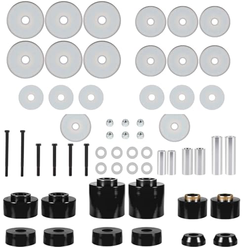 For Ford Body Mount Bushing Set Kit fits for Ford F-150 F-250 F-350 1980-1998 2WD 4WD,Polyurethane Body Cab Mounts Hardware (Black) - Image 1