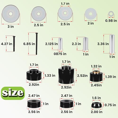 For Ford Body Mount Bushing Set Kit fits for Ford F-150 F-250 F-350 1980-1998 2WD 4WD,Polyurethane Body Cab Mounts Hardware (Black) - Image 3