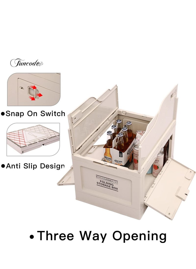 Cool Baby - COOLBABY folding storage box with Wooden cover,for camping,car storage, home sorting. (khaki) - Image 1