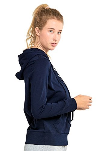 Sofra Women's Thin Cotton Pullover Hoodie Sweater (M, Navy) - Image 3