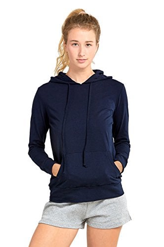 Sofra Women's Thin Cotton Pullover Hoodie Sweater (M, Navy) - Image 5