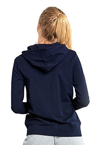 Sofra Women's Thin Cotton Pullover Hoodie Sweater (M, Navy) - Image 2