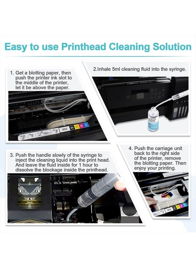 Absonic Printhead Cleaning Kit 100mL for Epson, Printer Cleaning Kit for HP, Inkjet Printer Head Cleaning Kit for Brother, Printer Cleaner Kit Nozzle Cleaner for Canon, Printer Print Head Cleaning Kit for DTF  - Image 5