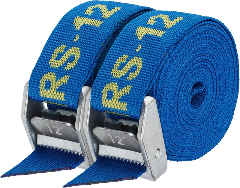 NRS 1.5" Heavy Duty Tie Down Strap – 2 Pack | Cargo Roof Rack Strap for Vehicle, Trailer, Kayak, Moving | 500 lbs. Working Load | 1,500 lbs Breaking Strength - Image 1