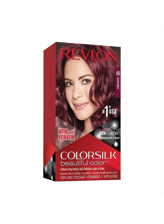 Revlon ColorSilk Beautiful Color, 48 Burgundy 1 ea (Pack of 6) - Image 1