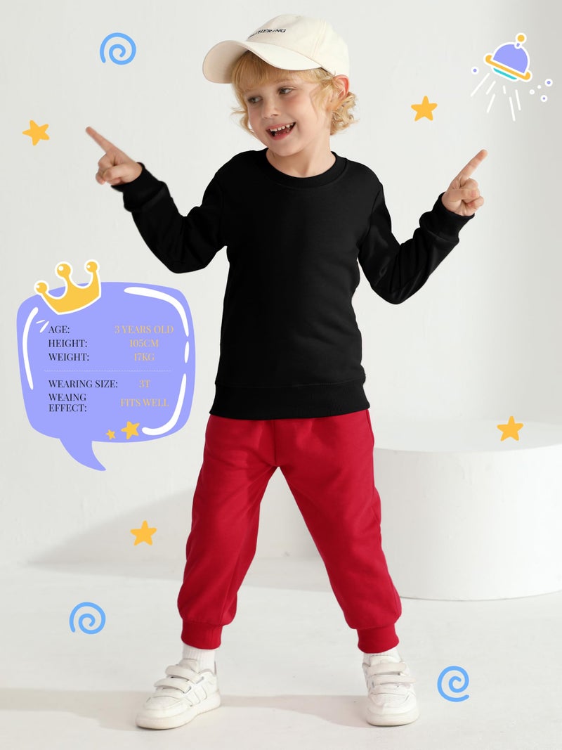 HXP 4 Pack Toddler Boys Sweatpants Pure Cotton Toddler Sweatpants Boys Kids Joggers Pants with Pocket Drawstring - Image 5