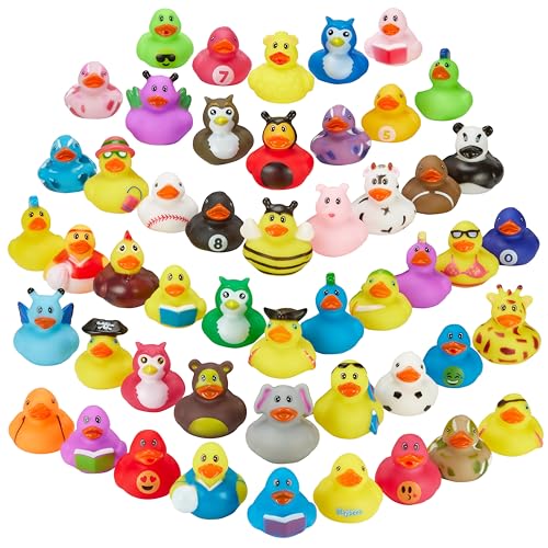Playbees Assortment Rubber Duck Toy Duckies for Kids 25 Pack Sensory Play Stress Relief Stocking Stuffers Bath Birthday Gifts Baby Showers Classroom Incentives Summer Beach and Pool Activity - Image 1
