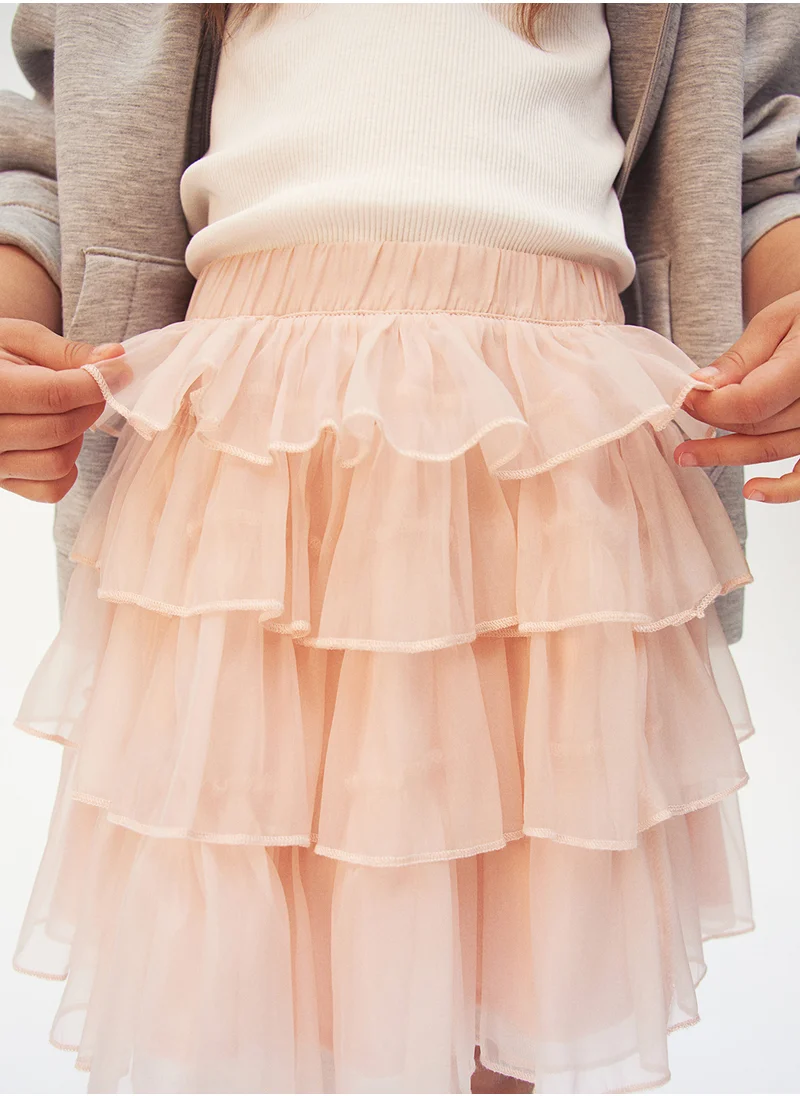 H&M Flounced Organza Skirt