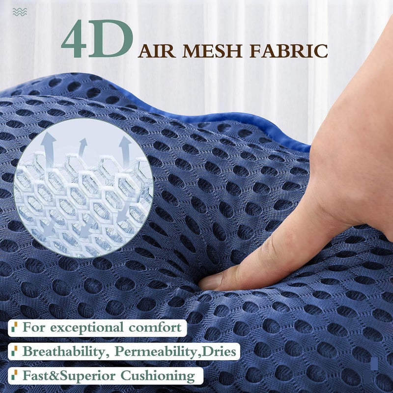 RUVINCE Bath Pillow RUVINCE Ergonomic Luxury Bathtub Pillow with Head,Neck, Shoulder and Back Support, 4D Bath Pillows for tub with 6 Powerful Suction Cups, Fits All Bathtub, Spa Tub, Hot Jacuzzi (Dark Blue) - Image 4
