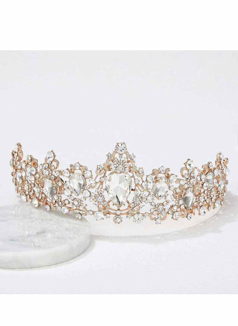Y&D - Crystal Crown for Women, Queen Tiaras with Rhinestone, Bridal Tiara - Image 1