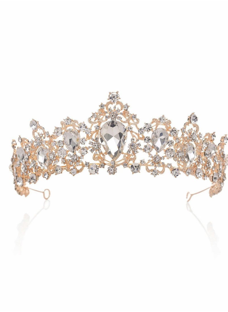 Y&D - Crystal Crown for Women, Queen Tiaras with Rhinestone, Bridal Tiara - Image 1