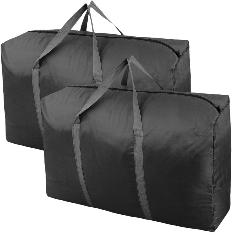 100L Extra Large Storage Bags Big Moving Bags with Strong Zippers Carrying Handles Packing Bags for Moving Storage Travel and Camping Storage Totes For Space Saving Black 2 Pack