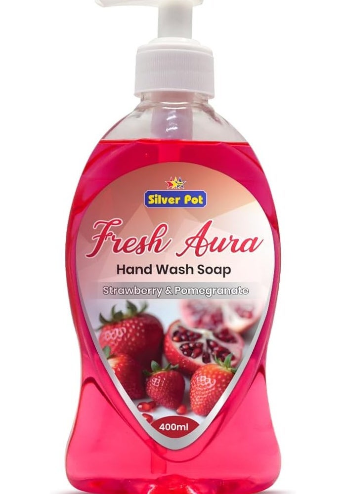 Silver Pot Strawberry & Pomegranate Hand Wash 400ml - Image 1