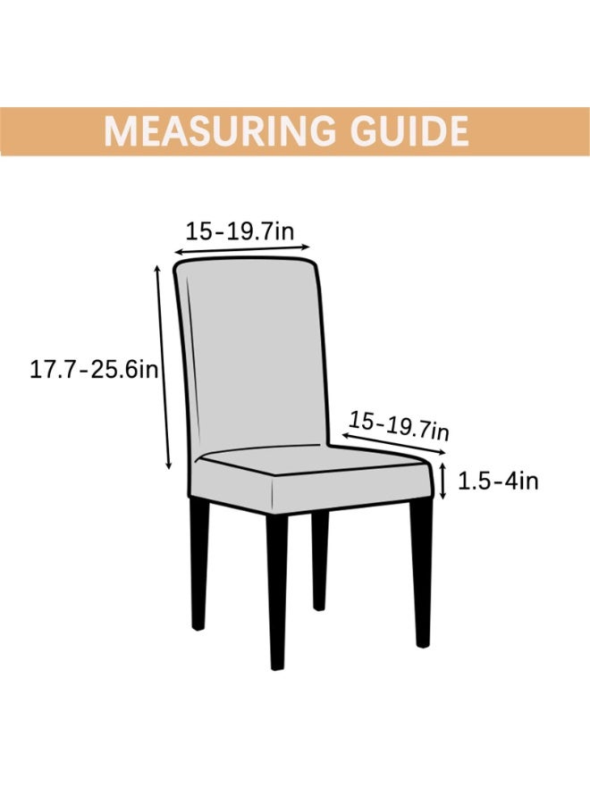 JZS Dining Chair Covers Set of 2, Waterproof PU Leather Chair Covers,Stretch Oilproof Chair Slipcovers Removable Washable Kitchen Chair Protector for Dining Room,2PCS,Light gray - Image 5