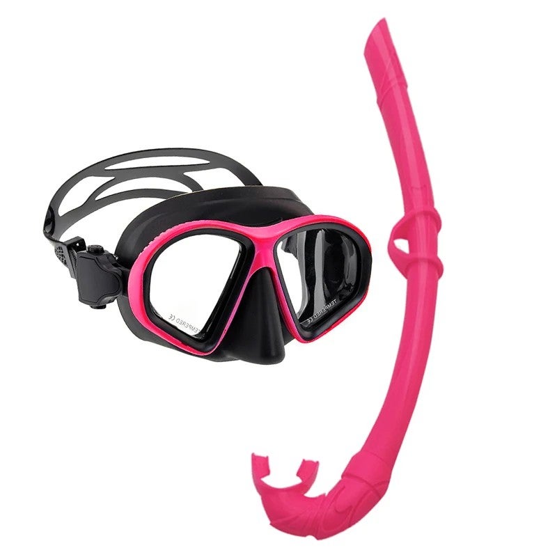 Bluejw Colorful Full Silicone White Black Clear Snorkel Foldable Low Volume Freediving Mask Set for Diving - Image 5