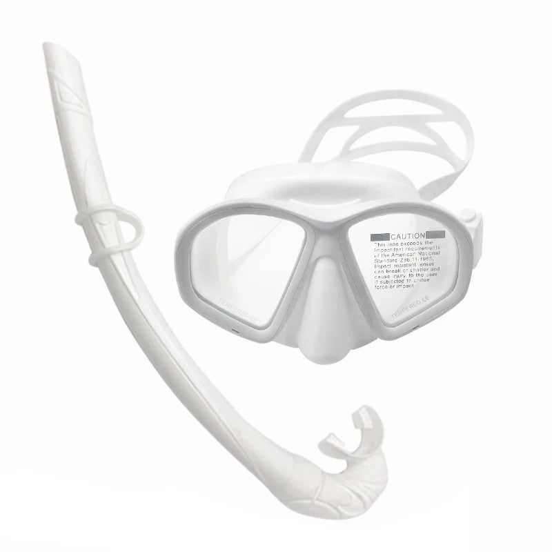 Bluejw Colorful Full Silicone White Black Clear Snorkel Foldable Low Volume Freediving Mask Set for Diving - Image 1