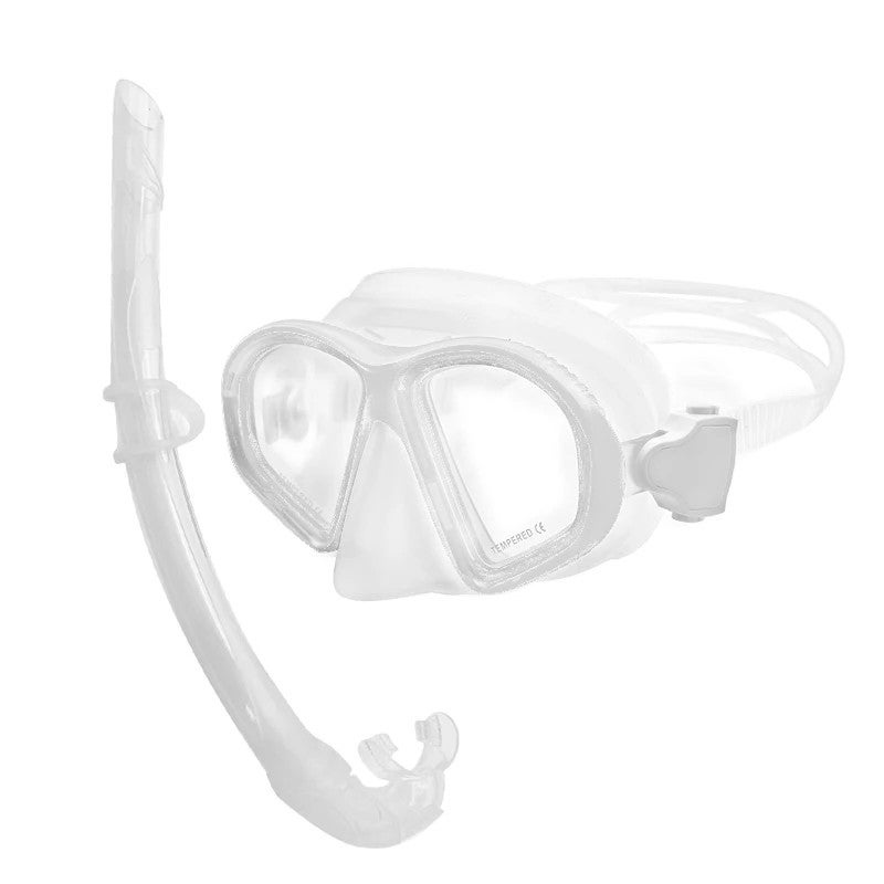 Bluejw Colorful Full Silicone White Black Clear Snorkel Foldable Low Volume Freediving Mask Set for Diving - Image 2