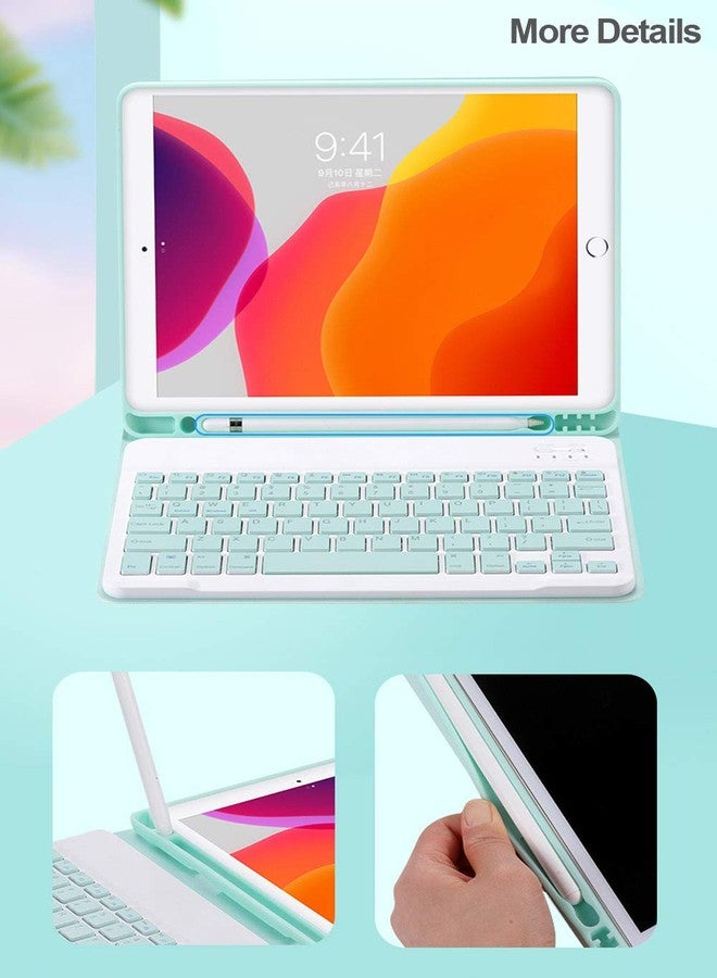 QIYIBOCASE جراب QIYIBOCASE لجهاز Galaxy Tab A8 2022 مع لوحة مفاتيح وماوس، جراب لوحة مفاتيح مغناطيسي قابل للفصل مع حامل ماوس وقلم S Pen لجهاز Galaxy A8 مقاس 10.5 بوصة طراز SM-X200/X205/X207 (أزرق سماوي) - Image 5