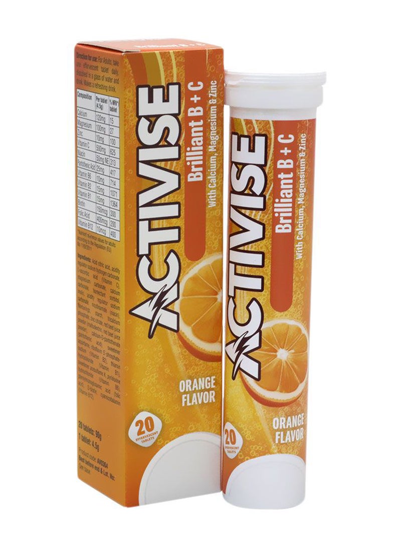 Activise Brilliant B + Vitamin C Effervescent Tablets For Immune & Energy Boost, Pack of 20 - Image 3