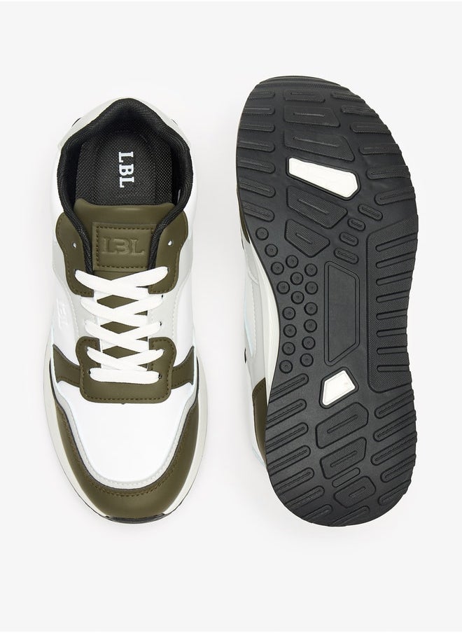 LBL by Shoexpress Men Panelled Low Ankle Sneakers with Lace-Up Closure  - Image 4