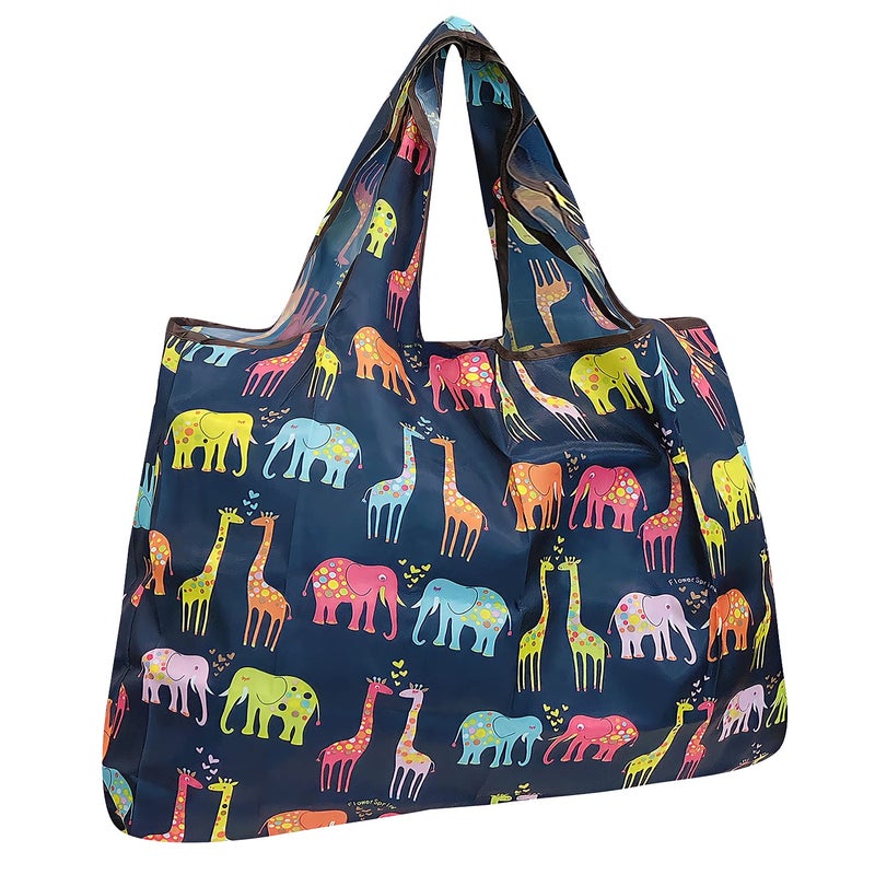allydrew Large Foldable Tote Nylon Reusable Grocery Bag Animals  Hearts