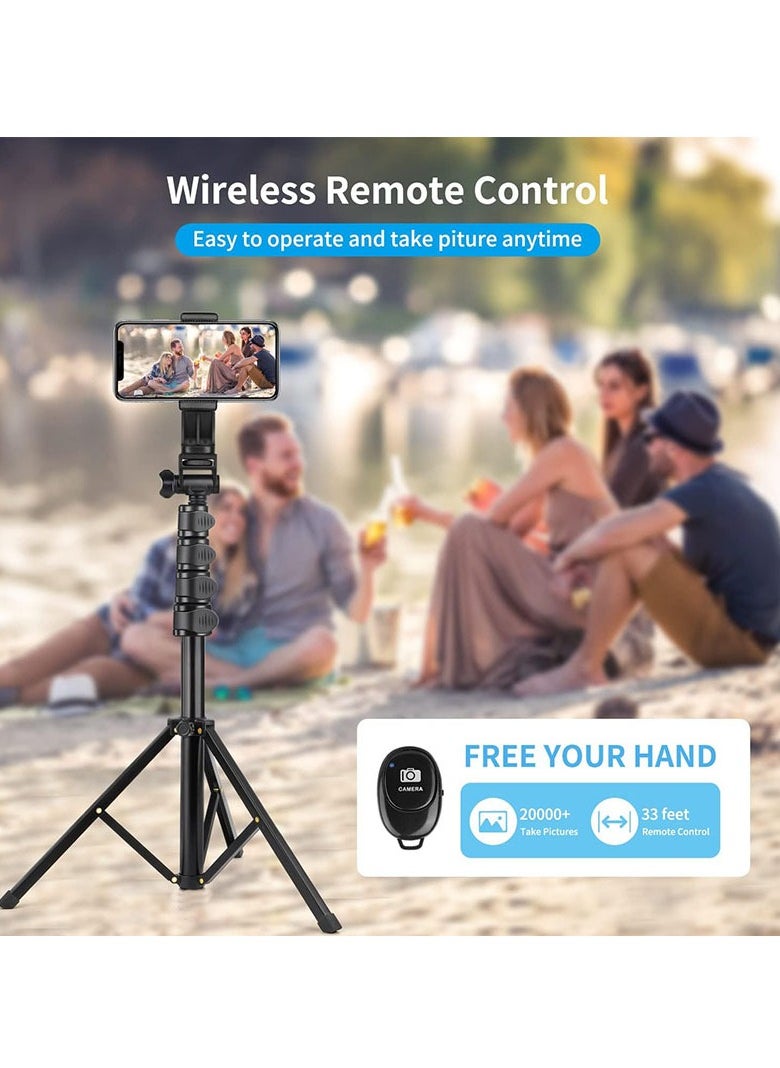 GUDOO 170cm Extendable Phone Tripod with Remote and 360° Rotation Phone Holder Aluminum and Sturdy Selfie Stick Tripod with Wider Legs and Thicker Tube  - Image 4