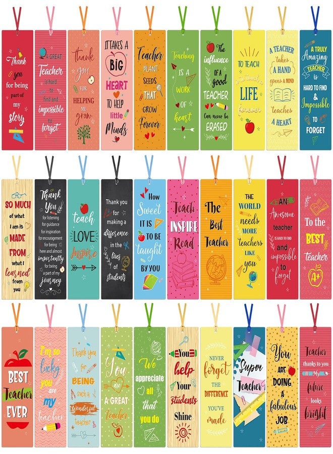Chinco 120 Pack Teacher Bookmarks Teacher Appreciation Gifts in Bulk Thank You Gifts from Students Christmas Teacher Gifts Graduation Gift Back to School Gift for Teachers Party Favors Classroom Reading - Image 1