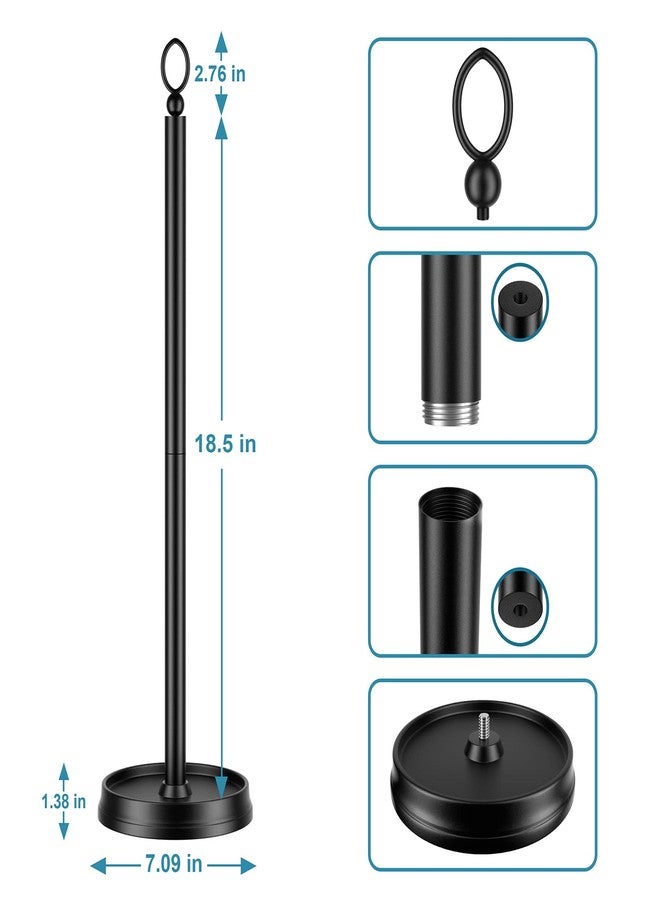 ROLABAM Heavy Weighted Toilet Paper Holder (with Reserve Function) Free Standing, Spare Toilet Paper Roll Storage Stand for Bathroom Total Height 22.5" ，Matte Black - Image 2