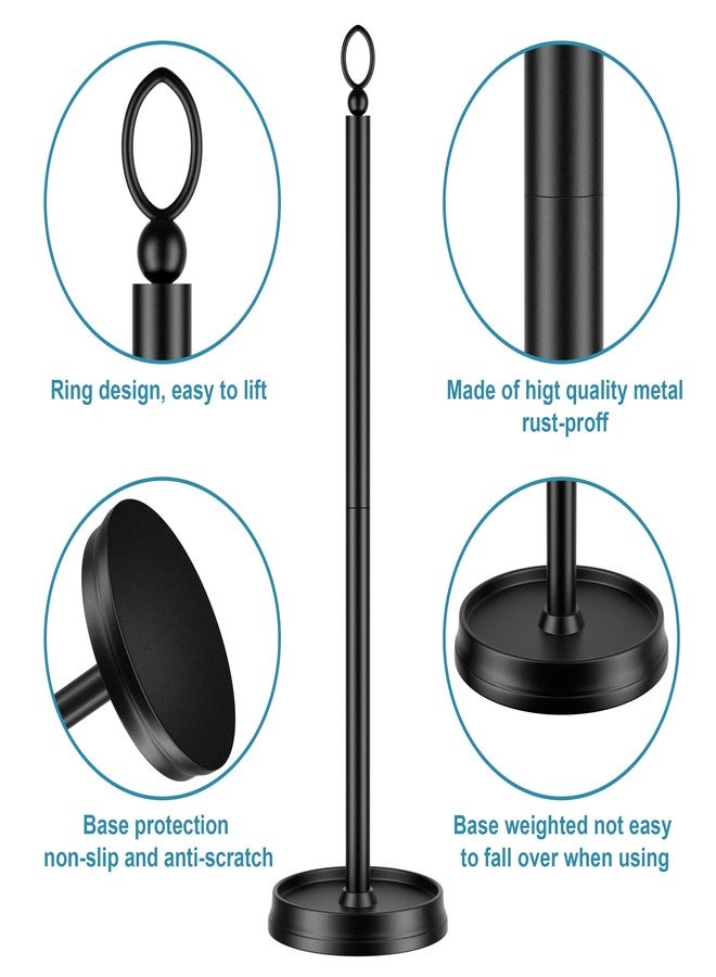ROLABAM Heavy Weighted Toilet Paper Holder (with Reserve Function) Free Standing, Spare Toilet Paper Roll Storage Stand for Bathroom Total Height 22.5" ，Matte Black - Image 3