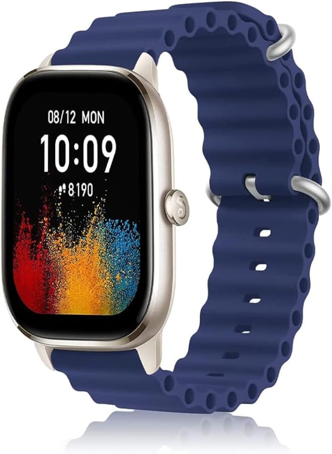 Generic ToVioc 20 mm Bracelet Compatible with Amazfit GTS 4 Mini/GTS 4 / GTS 3 / GTS 2 Mini, Ocean Silicone Breathable Replacement Strap Compatible with Amazfit Bip 3 / Bip 3 Pro/Bip Lite/Bip - Blue