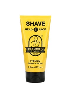 Bee Bald Bee Bald, Shave Head & Face, Premium Shave Cream, 6 fl oz (177 ml)  - Image 1